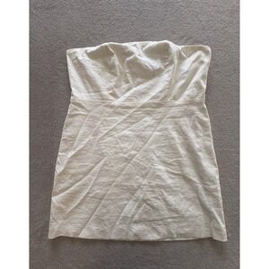 Forever 21 Plus Linen Blend Strapless Mini Tube Dress Cream Off-White 2X